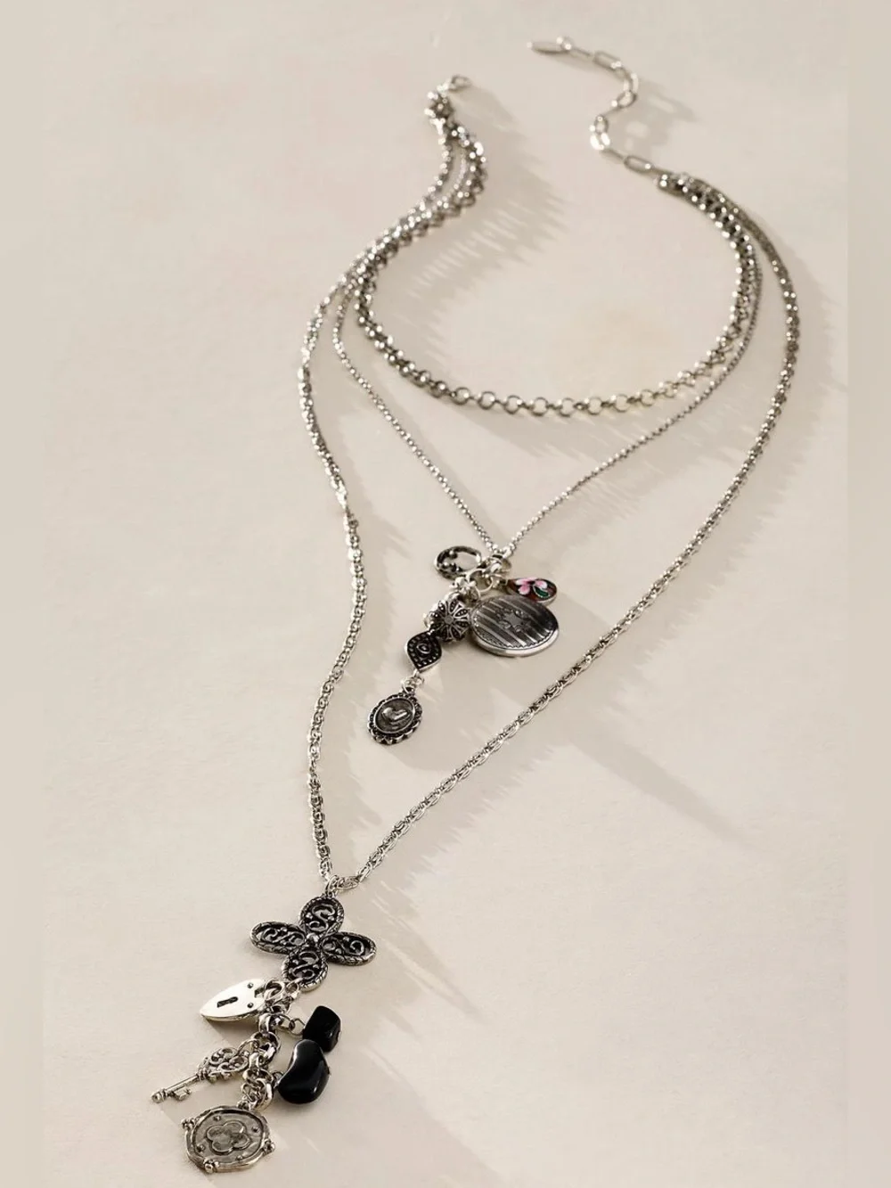NWT Free People Luelle Layer Necklace in Silver